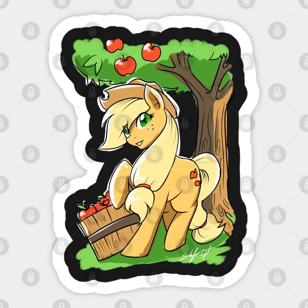 Applejack Sticker by slifertheskydragon